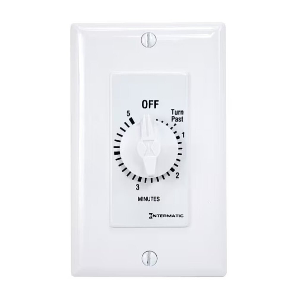 Intermatic FD5MW 5-Minute Spring-Loaded Automatic Shut-off In-Wall Timer for Fan